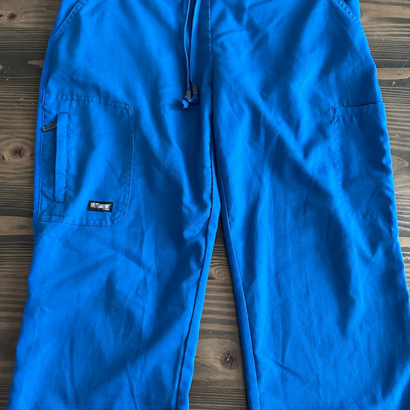 Grey’s Anatomy Womens S Blue Scrub Pants Drawstring Cargo - Picture 3 of 9